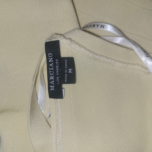 Marciano Cream Escape Bandage Stripe Bodycon Dress M - Picture 6 of 6